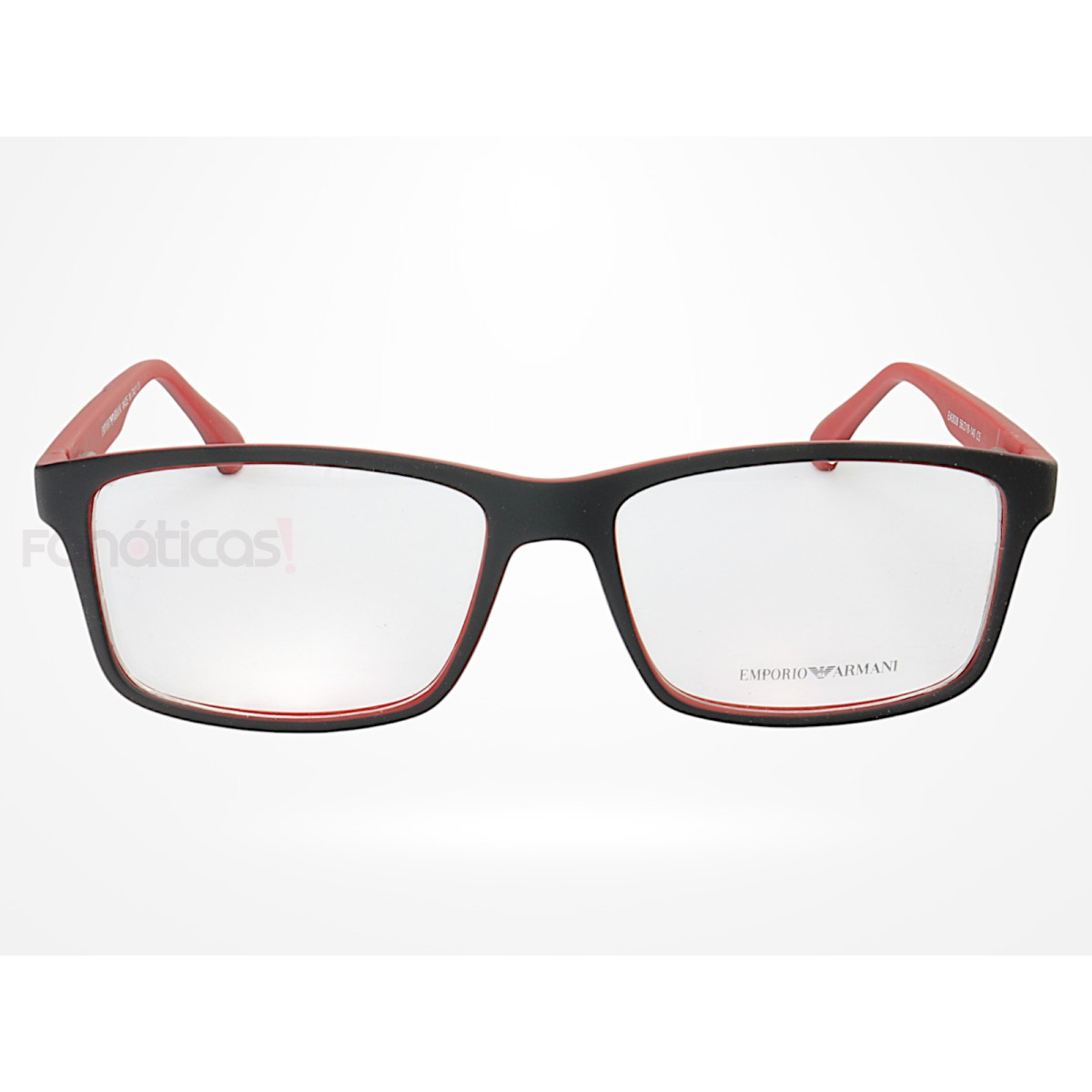 Armação de Óculos Retangular EA3038 Preto e Vermelho