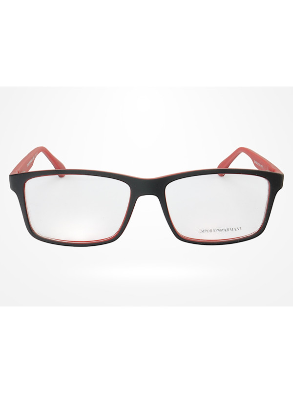 Armação de Óculos Retangular EA3038 Preto e Vermelho