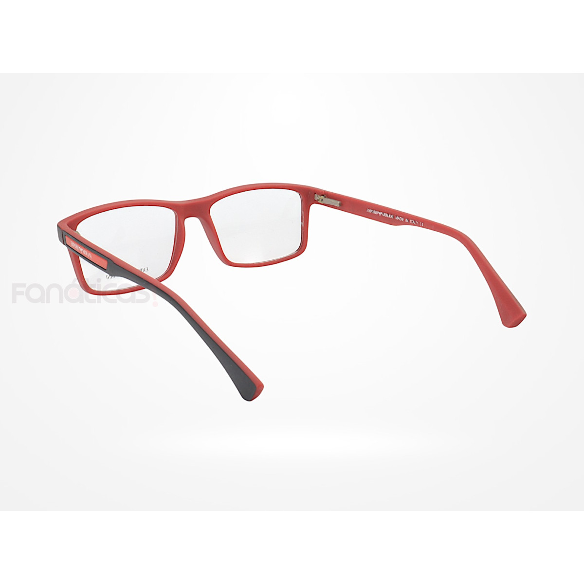 Armação de Óculos Retangular EA3038 Preto e Vermelho