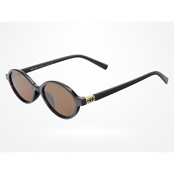 Óculos De Sol Oval MM Preto e Lente Marrom