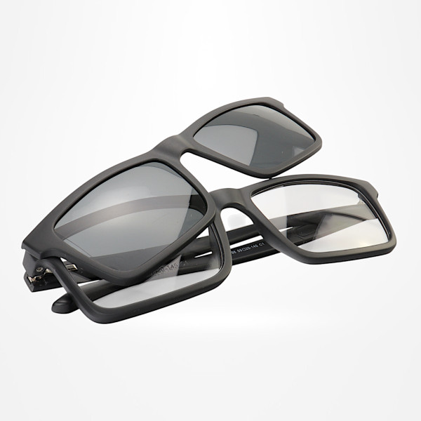 Armação de Óculos Retangular Clipon 2 em 1 JC1198 Preto