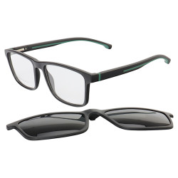 Armação de Óculos Quadrado Clipon 2 em 1 JC1197 Preto e Verde