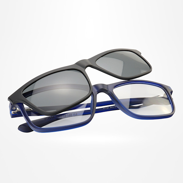 Armação de Óculos Quadrado Clipon 2 em 1 JC1194 Azul