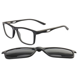 Armação de Óculos Quadrado Clipon 2 em 1 JC1194 Preto
