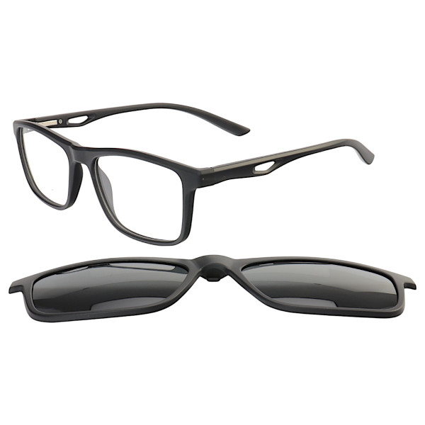 Armação de Óculos Quadrado Clipon 2 em 1 JC1194 Preto