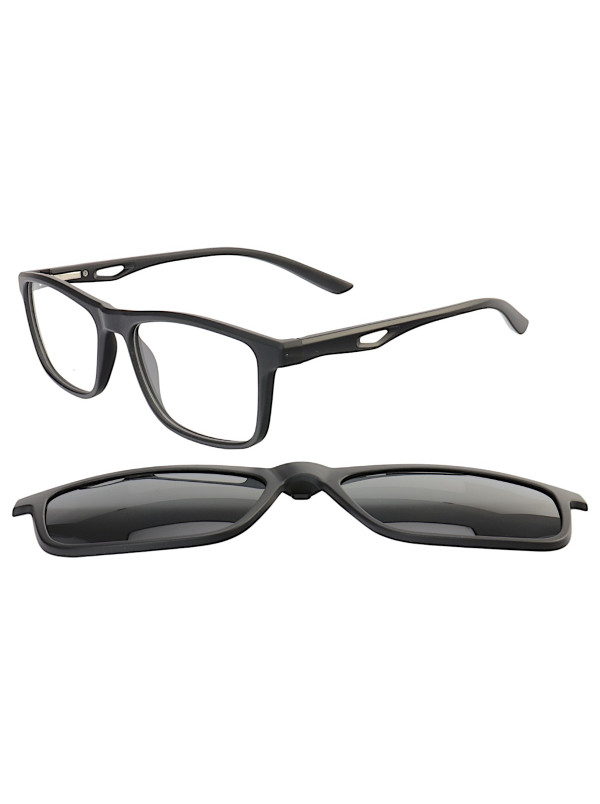 Armação de Óculos Quadrado Clipon 2 em 1 JC1194 Preto