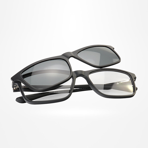 Armação de Óculos Quadrado Clipon 2 em 1 JC1194 Preto