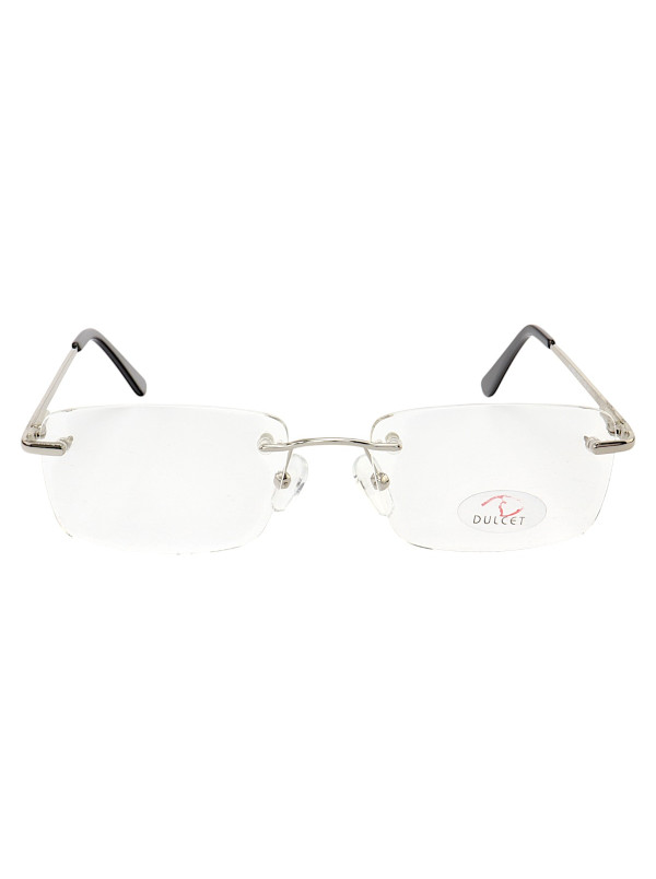 Armação de Óculos Retangular Flutuante Sem Aro Titânio Prata