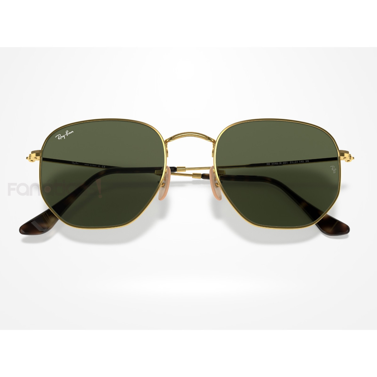 Óculos de Sol Hexagonal Dourado e Lente G15 RB3548