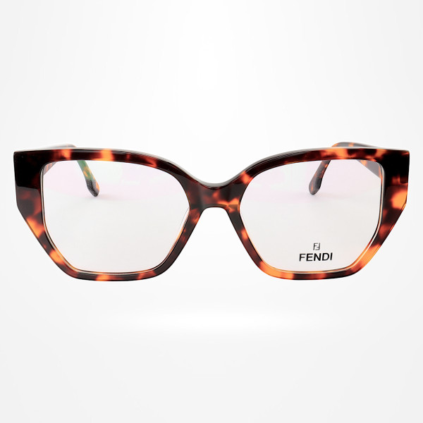 Armação de Óculos Quadrada FE50073 Marrom Tartaruga