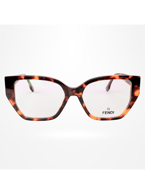 Armação de Óculos Quadrada FE50073 Marrom Tartaruga