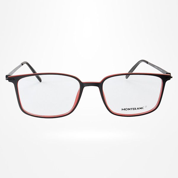 Armação de Óculos Quadrada MB0196O Preto e Vermelho