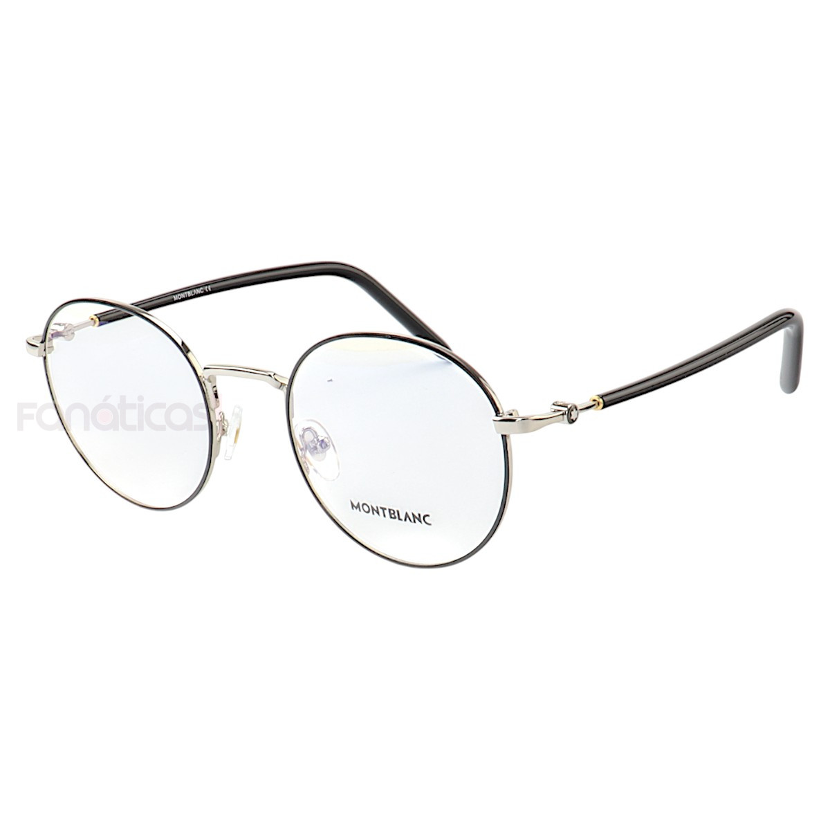 Armação de Óculos Redonda MB02730 Preto e Prata