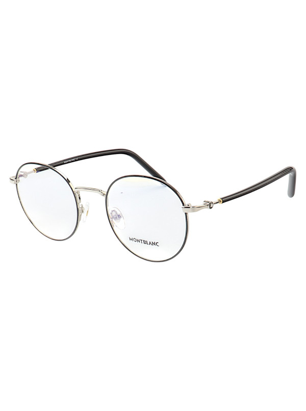 Armação de Óculos Redonda MB02730 Preto e Prata