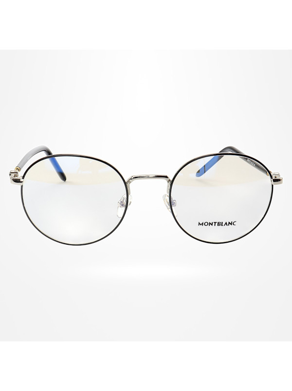 Armação de Óculos Redonda MB02730 Preto e Prata