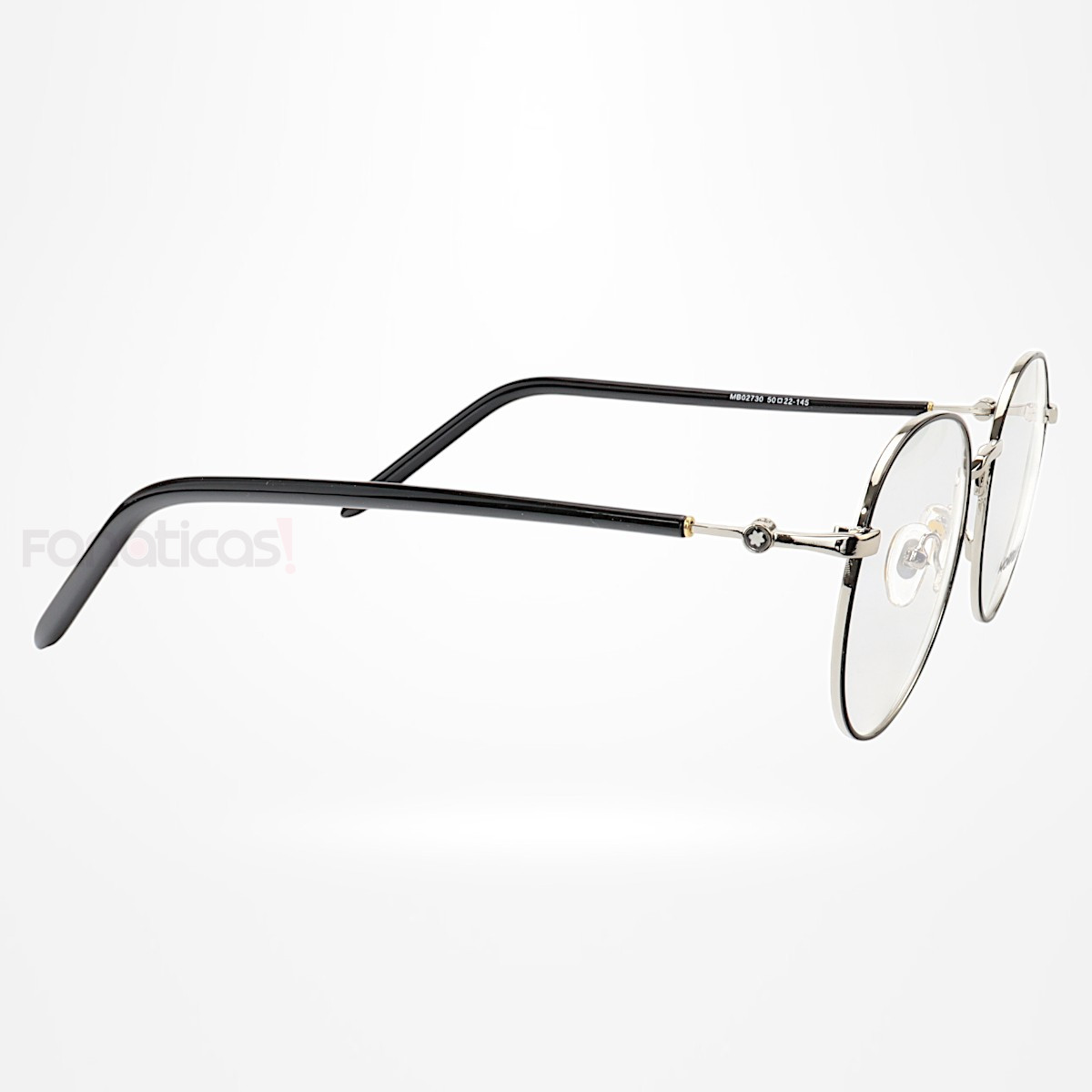 Armação de Óculos Redonda MB02730 Preto e Prata