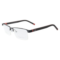 Armação de Óculos Retangular Nylon TH1717 Preto e Vermelho