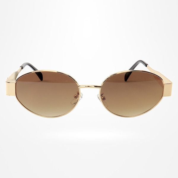 Óculos De Sol  Oval 9891 Dourado e Lente Marrom