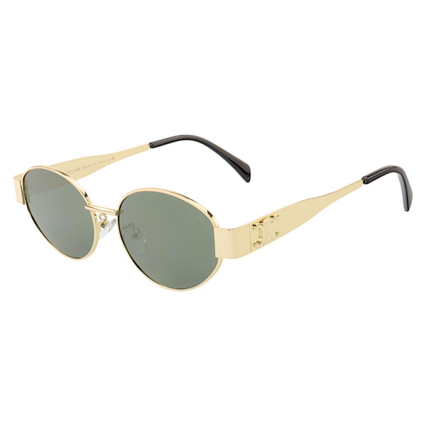 Óculos De Sol  Oval 9891 Dourado e Lente Verde