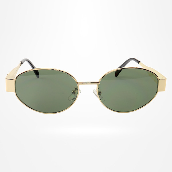 Óculos De Sol  Oval 9891 Dourado e Lente Verde