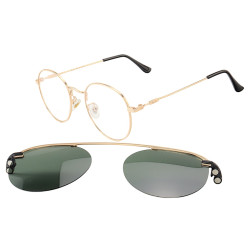 Armação de Óculos Clipon Round RB6168 Dourado e Lente Verde
