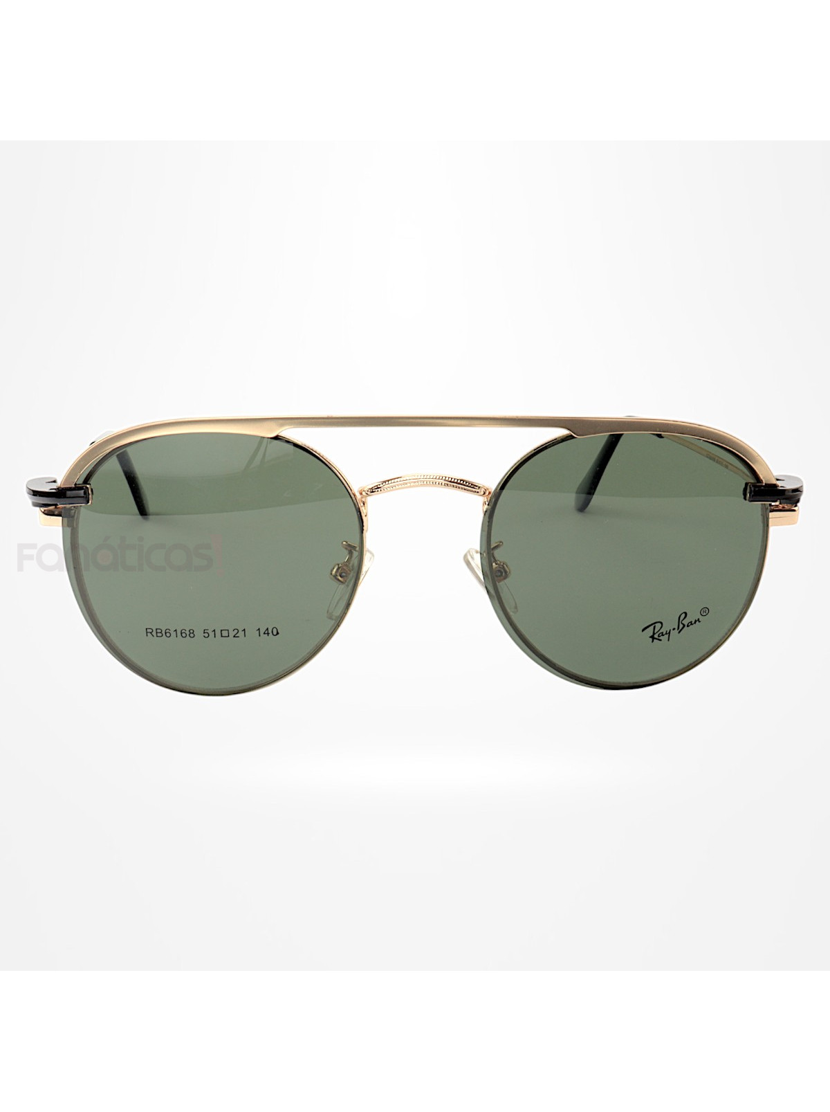 Armação de Óculos Clipon Round RB6168 Dourado e Lente Verde