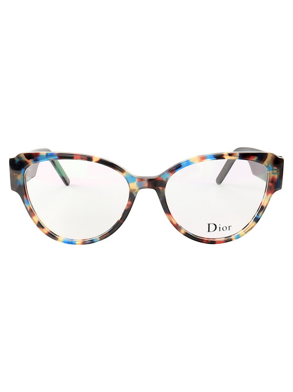 Armação de Óculos Gatinho D584 Azul Tartaruga e Roxo