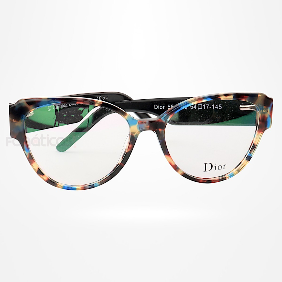 Armação de Óculos Gatinho D584 Azul Tartaruga e Roxo