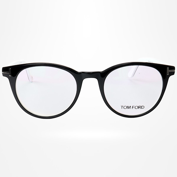 Armação de Óculos Redondo TF5695 Preto e Branco