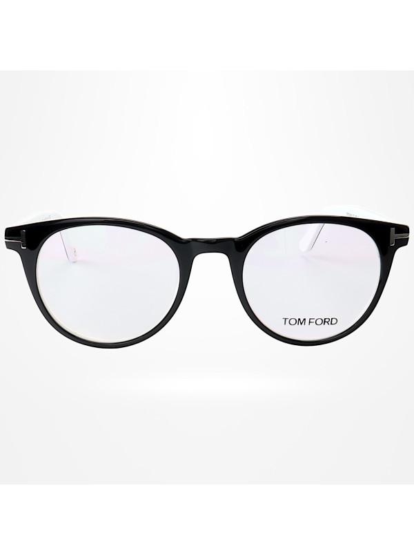 Armação de Óculos Redondo TF5695 Preto e Branco