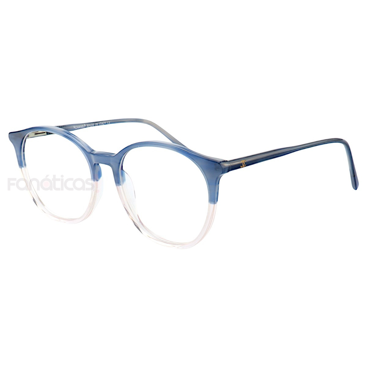 Armação de Óculos Redonda CH58663 Azul Translúcido Degrade