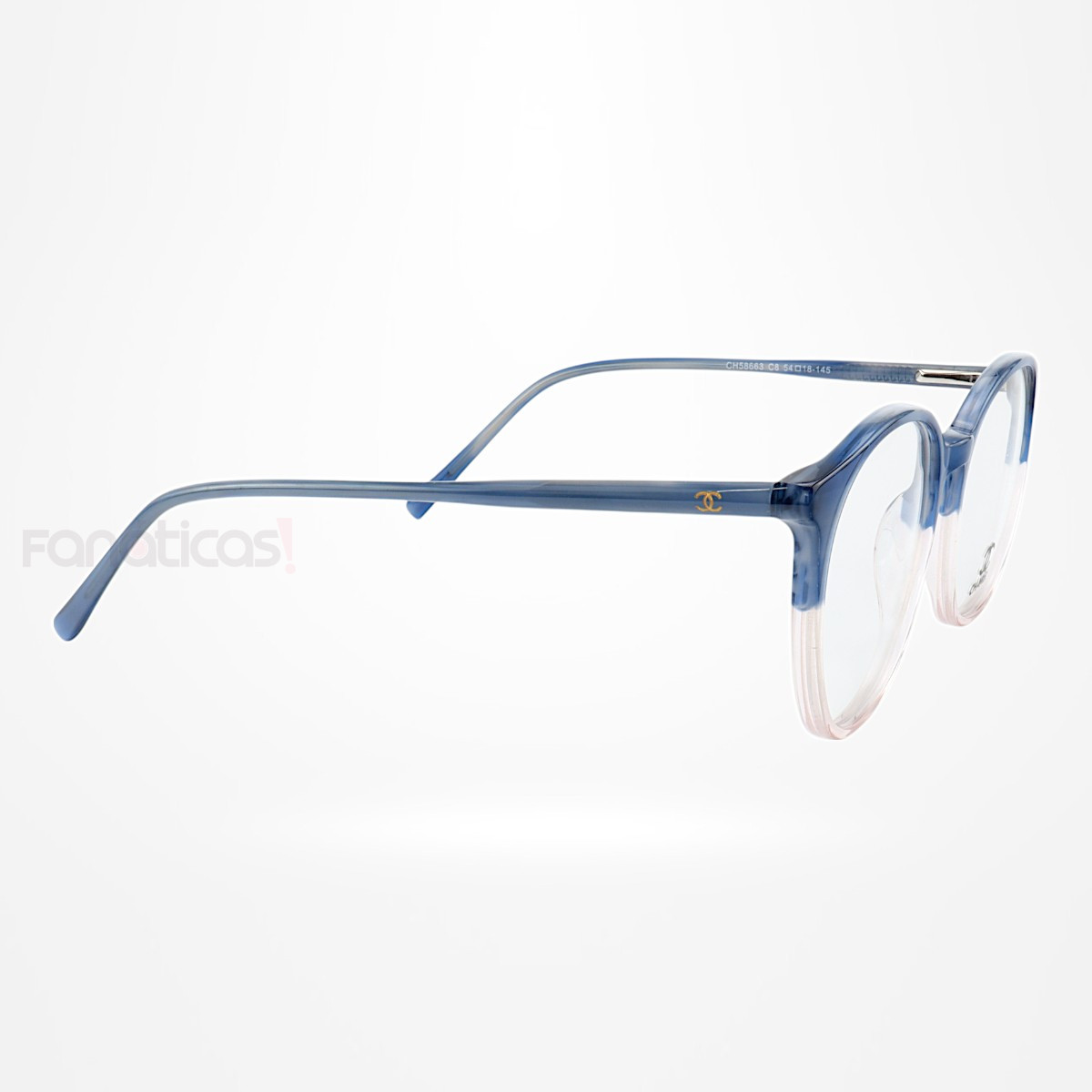 Armação de Óculos Redonda CH58663 Azul Translúcido Degrade