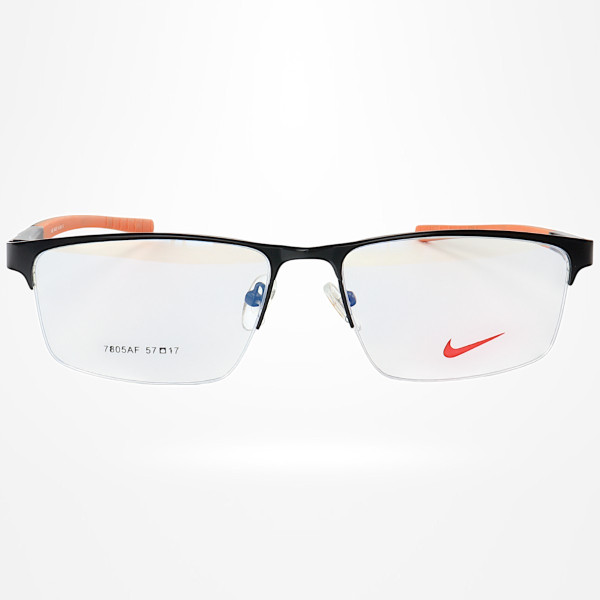 Armação de Óculos Retangular 7805AF Preto e Laranja