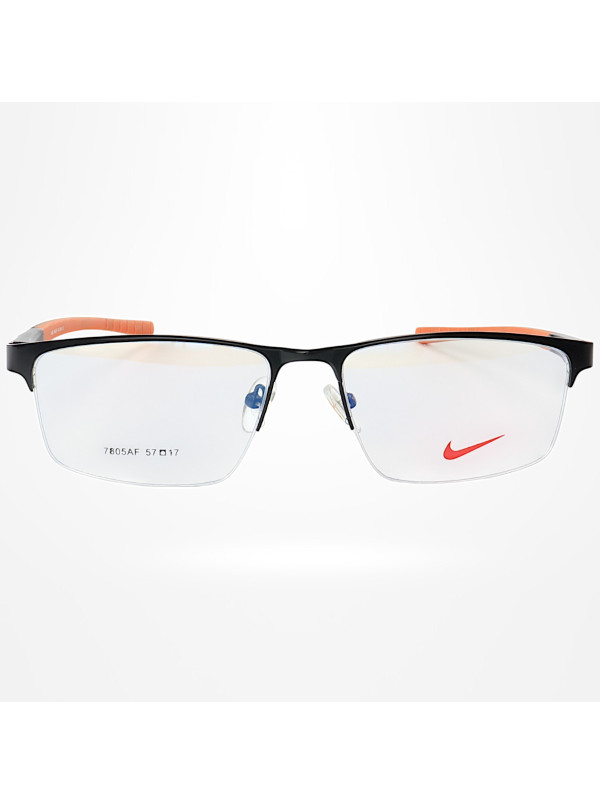 Armação de Óculos Retangular 7805AF Preto e Laranja