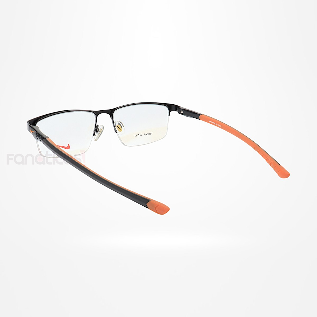 Armação de Óculos Retangular 7805AF Preto e Laranja