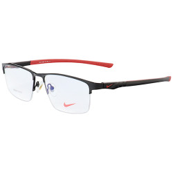 Armação de Óculos Retangular 7805AF Preto e Vermelho