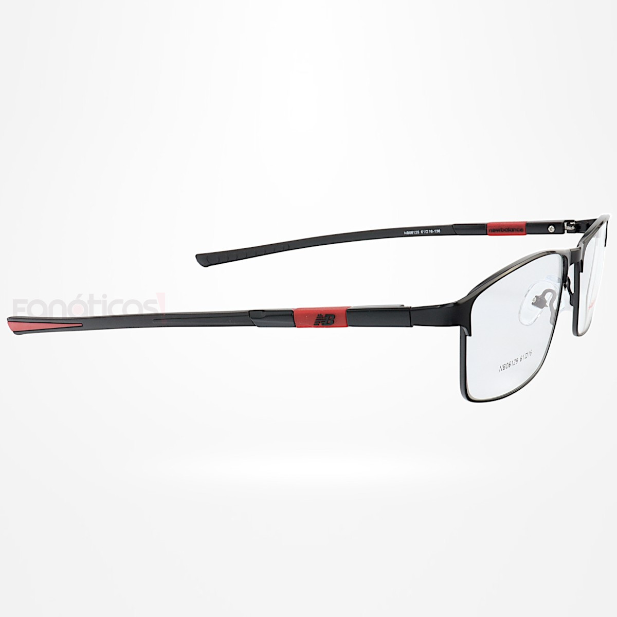 Armação de Óculos Retangular NB06129 Preto e Vermelho