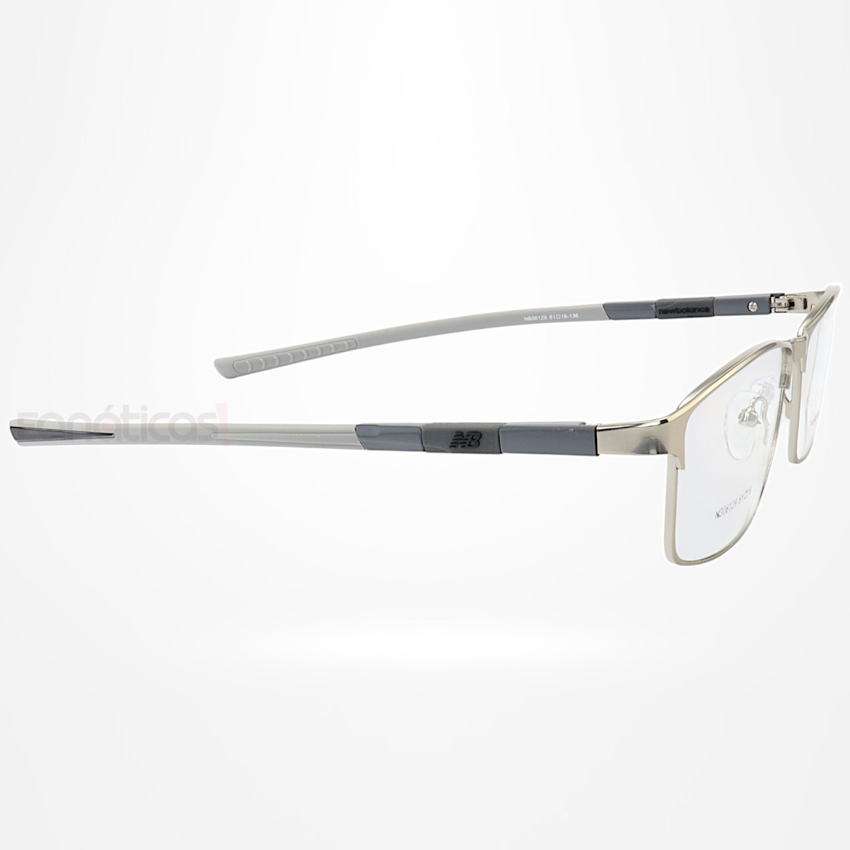 Armação de Óculos Retangular NB06129 Prata