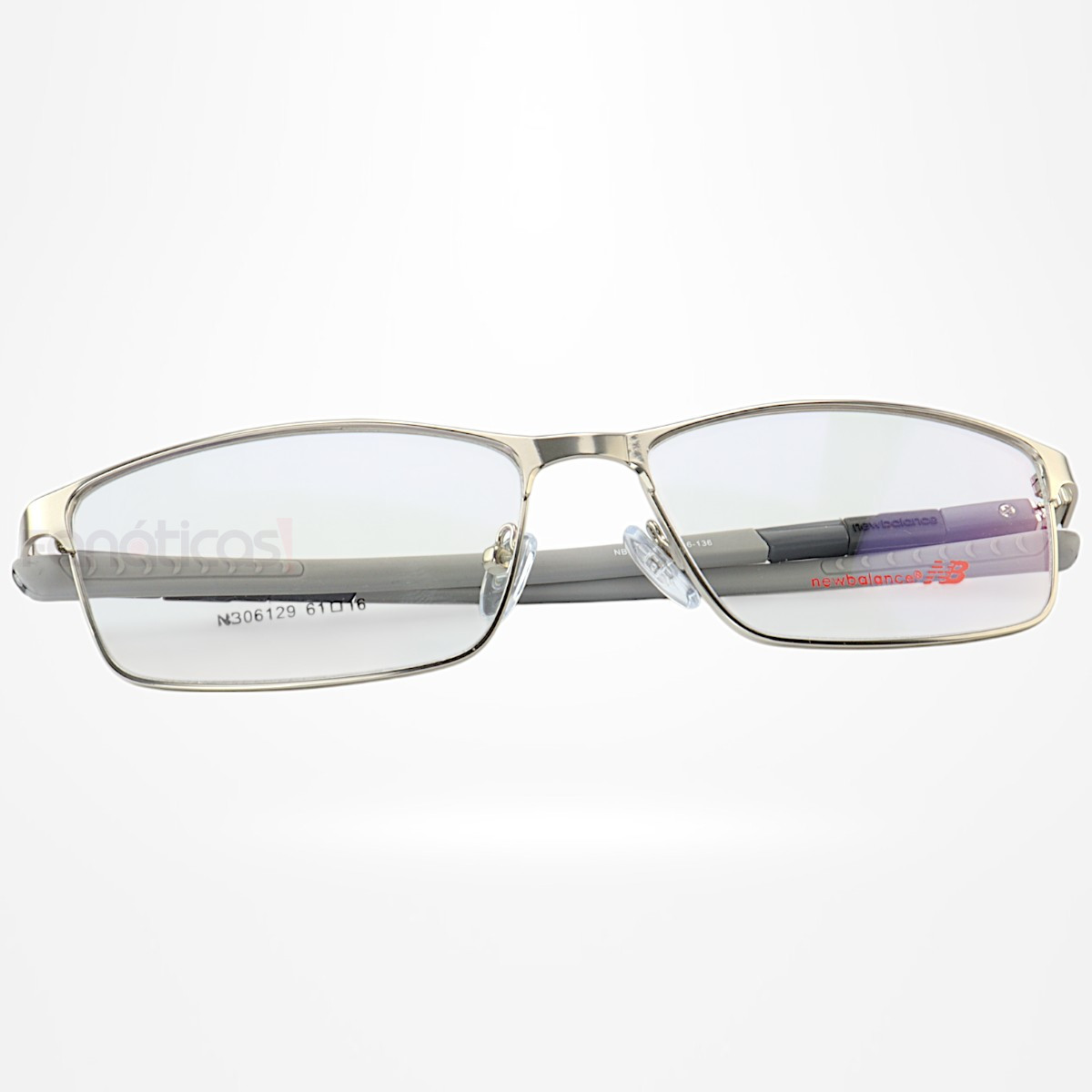 Armação de Óculos Retangular NB06129 Prata