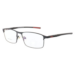 Armação de Óculos Retangular A6255 Preto e Vermelho