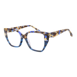 Armação de Óculos Quadrada FE50073 Azul Tartaruga