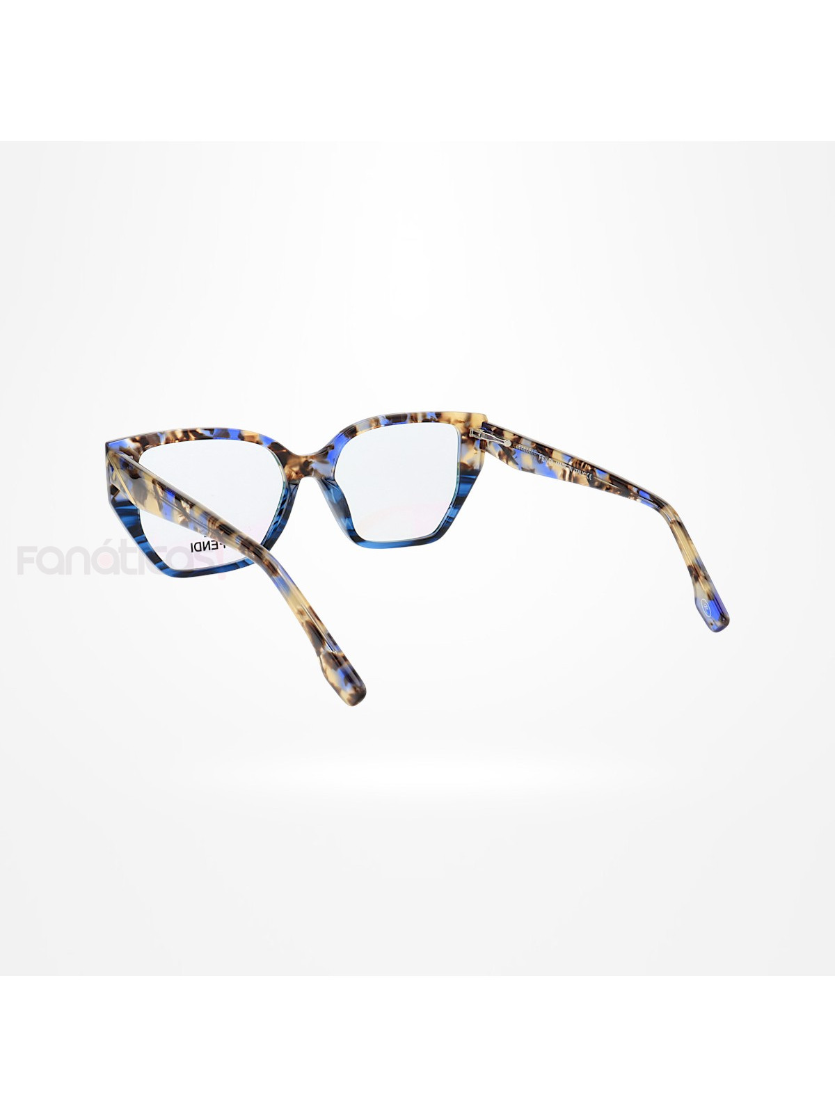 Armação de Óculos Quadrada FE50073 Azul Tartaruga