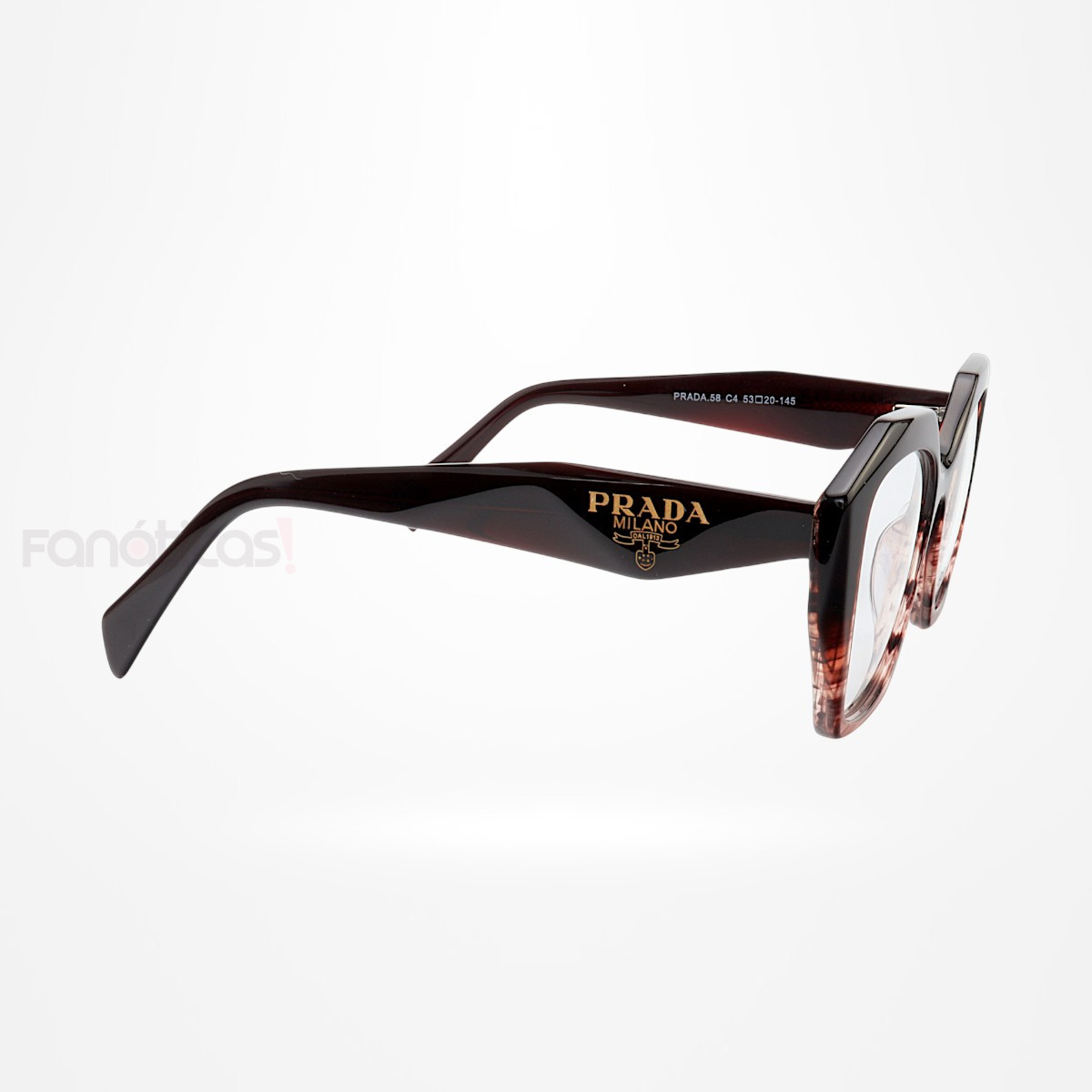 Armação de Óculos Quadrado PD58 Preto Degrade