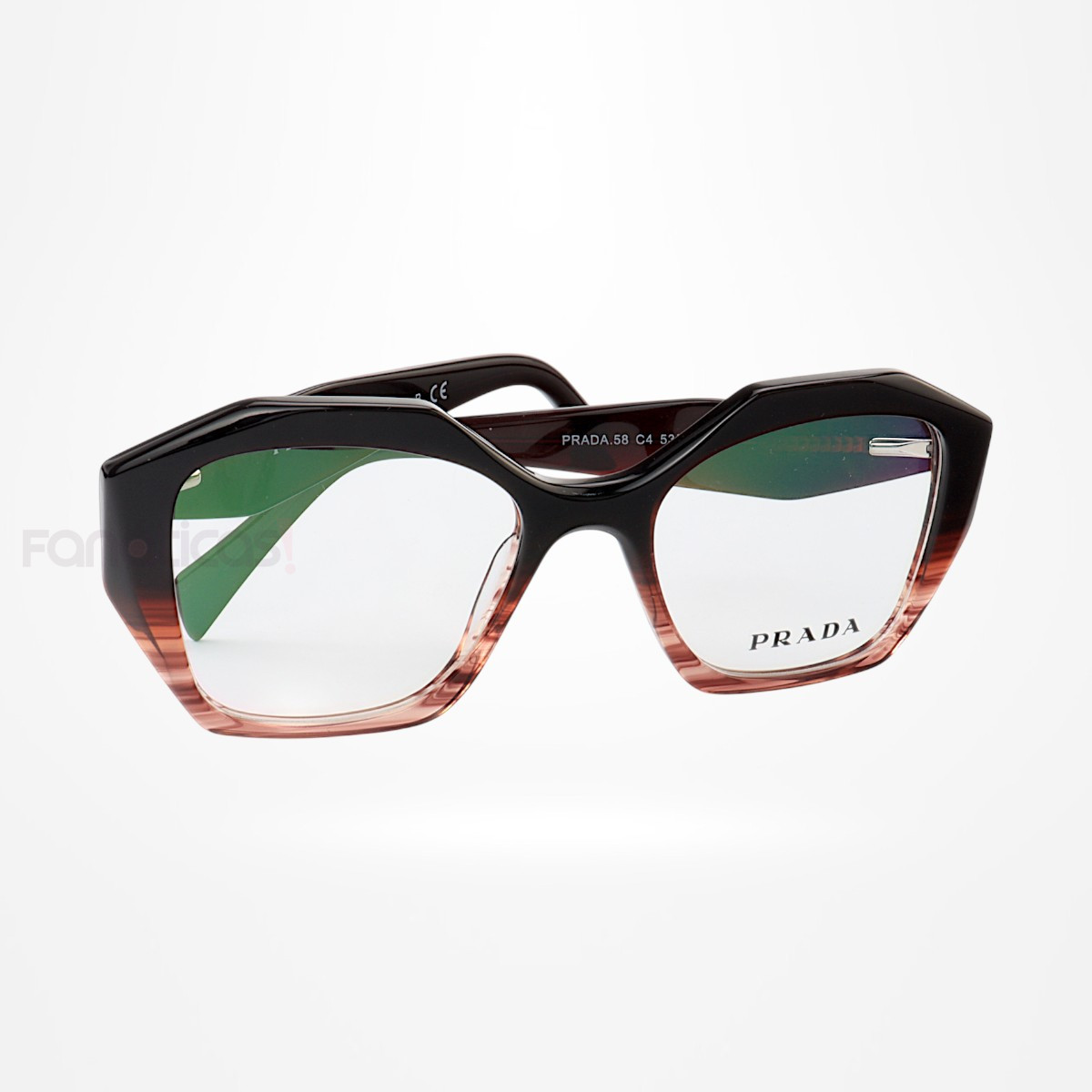 Armação de Óculos Quadrado PD58 Preto Degrade