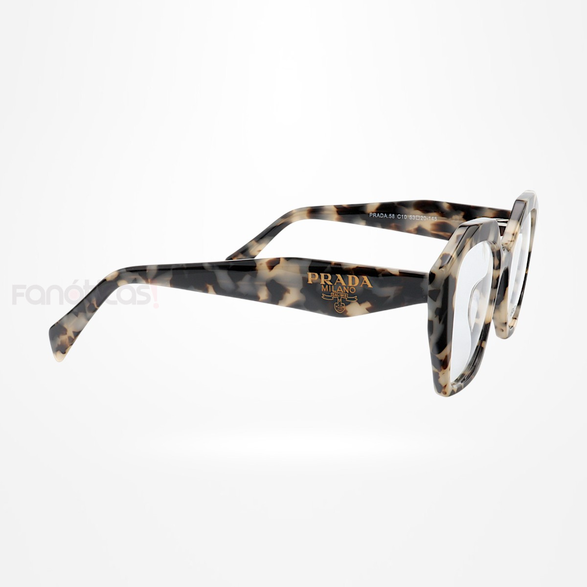 Armação de Óculos Quadrado PD58 Creme Tartaruga