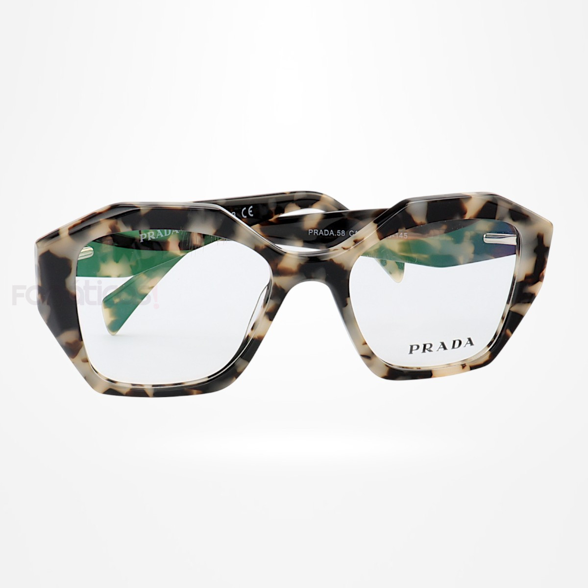 Armação de Óculos Quadrado PD58 Creme Tartaruga