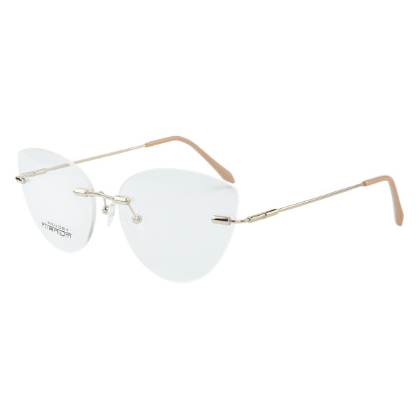 Armação de Óculos Gatinho Balgriff Memory Titanium MT6845 Prata e Rosa