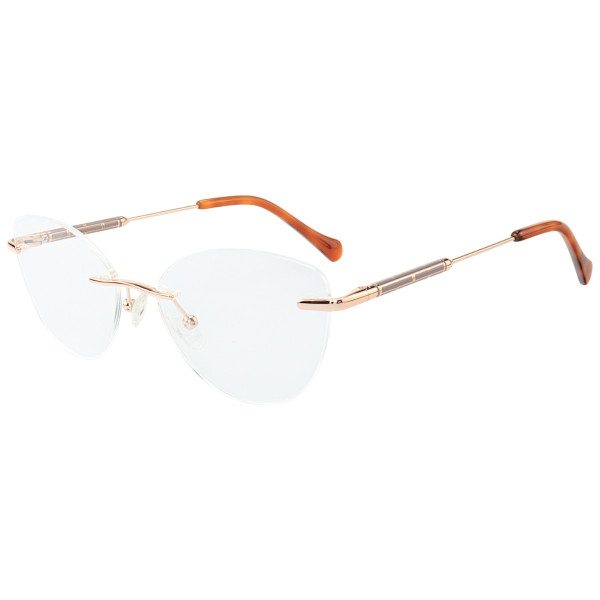 Armação de Óculos Gatinho Balgriff YY3002 Dourado