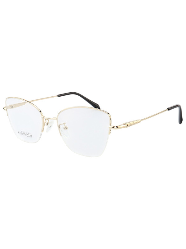 Armação de Óculos Gatinho Memory Titanium MT6932 Dourado Claro
