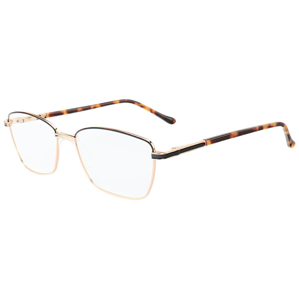 Armação de Óculos Retangular MT6923 Preto e Dourado